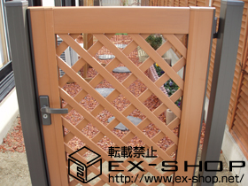 の門扉 ステイウッド門扉1型 片開き 75角柱使用 施工例