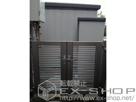 の門扉 プリレオ R1型 両開き 柱仕様 施工例