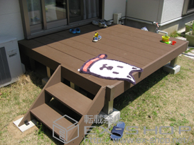 のウッドデッキ リウッドデッキ200 単体+リウッドステップ4型 Sタイプ 2段 施工例