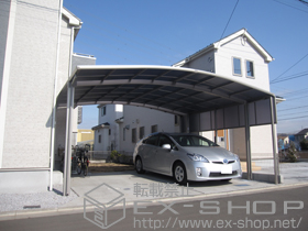 のカーポート カーブポートシグマIII ワイド 積雪〜30cm対応+サイドパネル　800 施工例