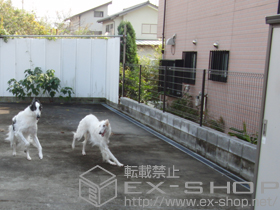 のフェンス・柵 ハイグリッドフェンスUF8型 フリーポールタイプ 施工例