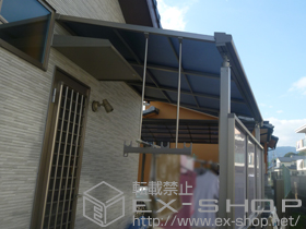 のテラス屋根 ライザーテラスII F型 テラスタイプ 単体 積雪〜20cm対応+ライザーテラスII 前面スクリーン 1段 施工例