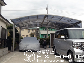 のカーポート レイナツインポート 積雪〜20cm対応＋サイドパネル5710H＋水平式物干し（カーポート柱用）＋屋根ふき材補強部品 施工例