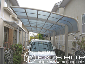 のカーポート レイナキャップポート 縦連棟 積雪〜20cm対応＋レイナキャップポート 収納棚 施工例