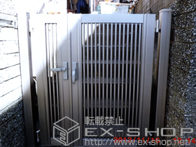 の門扉 【特注】プリレオR2型門扉 両開き 柱使用 施工例