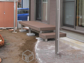 のウッドデッキ リウッドデッキ 200 単体 +独立式リウッドステップ2型 施工例