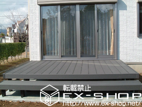 のウッドデッキ リウッドデッキ 200 単体＋段床セット　正面タイプ　関東間2.0間用 施工例