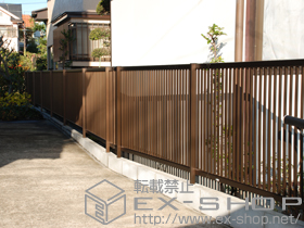 のフェンス・柵 エクスラインフェンス13型 自由柱施工 施工例