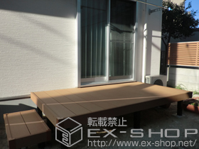 のウッドデッキ リウッドデッキ200+独立式リウッドステップ2型 施工例