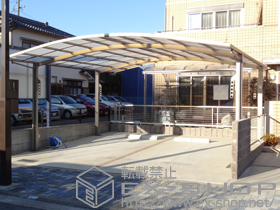 のカーポート カーブポートシグマIII ワイド 積雪〜20cm対応+収納式物干し 2本入 標準タイプ 施工例