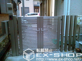 の門扉 プリレオ R3型 両開き 柱使用 施工例