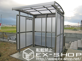 のサイクルポート・駐輪場 キューブパーク パネル3面囲い 積雪〜20cm対応＋竿掛けセットJ 2本入 ショート 施工例