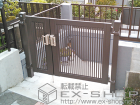 の門扉 プリレオ R2型 両開き親子 施工例