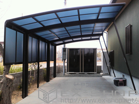 のカーポート レイナポート 延長 積雪〜20cm対応+レイナポート サイドパネル 施工例