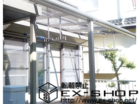 のサイクルポート・駐輪場 プレシオステラス R型 テラスタイプ 連棟 積雪〜20cm対応 施工例