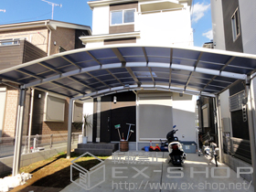 のカーポート レイナツインポート 積雪〜20cm対応+水平式物干し　2本入 施工例