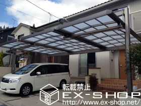 LIXIL リクシル(トステム)のカーポート マルチスクエア フラット屋根 レギュラー合掌 両支持タイプ 積雪～20cm対応 施工例