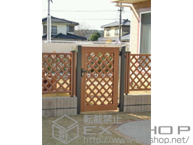 の門扉 ステイウッド門扉1型 片開き 75角門柱使用 施工例