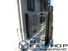 の門扉 イリス門扉K型 片開き 75角門柱使用 施工例