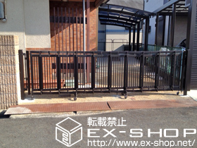 のカーゲート シャレオ伸縮門扉2型 ノンレール 片開き 施工例