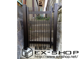 の門扉 ハイ千峰 片開き 柱使用 施工例