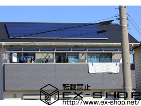 のバルコニー・ベランダ屋根 ライザーテラスII R型 屋根タイプ 3連棟 積雪〜20cm対応＋吊り下げ物干し　標準2本入 施工例