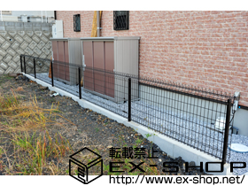 のフェンス・柵 メッシュフェンスG-10型 フリーポールタイプ 施工例