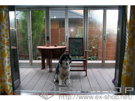 のウッドデッキ リウッドデッキ200＋正面 段床セット1段＋前枠化粧カバーユニット 施工例