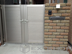 の門扉 シャレオR5型 両開き 柱使用 施工例