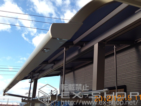 のバルコニー・ベランダ屋根 ライザーテラスII R型 屋根タイプ 単体 積雪〜20cm対応+吊り下げ物干し　標準　2本入+ライザーテラスII R型　吊り下げ物干し ワイド 2本入り 施工例