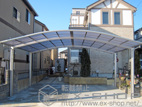 のカーポート レイナツインポート 積雪〜20cm対応+収納式物干しセット2型 2本入り 施工例