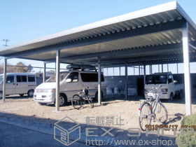 のカーポート テリオスポートIII 1500 横連棟 12本柱 積雪〜50cm対応+横材 施工例