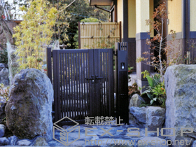 の門扉 シャレオR4型 両開き親子 柱使用 施工例