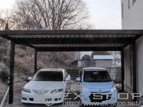 のカーポート ジーポートneo 積雪100cmＡタイプ 2台用 4本柱 積雪〜100cm対応 施工例