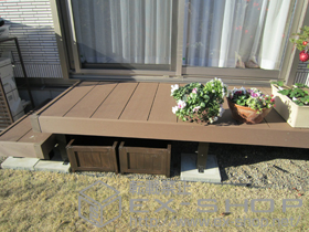 のウッドデッキ リウッドデッキ 200 単体+独立式リウッドステップ 2型 施工例