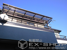 のバルコニー・ベランダ屋根 パワーアルファ L型 屋根タイプ 単体 積雪〜30cm対応+吊下げ物干し 標準 ワイドタイプ 2本入 施工例