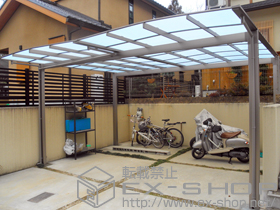 のカーポート エックスルーフ ワイド 積雪〜30cm対応 施工例