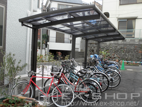 のサイクルポート・駐輪場 カーブポートシグマIII ミニ 縦連棟 積雪〜20cm対応 施工例