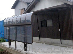 のカーポート レイナキャップポート 積雪〜20cm対応+サイドパネル 51-10H+着脱式サポート　2本入り 施工例