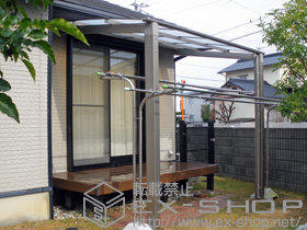 のテラス屋根 エックスルーフ 独立前上がり テラスタイプ 積雪〜20cm対応 施工例