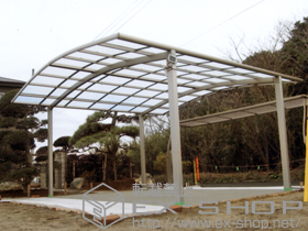 のカーポート カーブポートシグマIII ワイド 積雪〜30cm対応+屋根材ホルダー 施工例