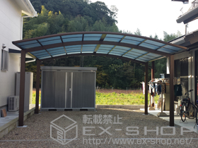 のカーポート レイナポートグラン M合掌　積雪〜20cm対応+屋根ふき材補強部品 2セット 施工例