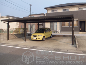 のカーポート テリオスポートIII 900 3台用 横連棟 6本柱 積雪〜30cm対応 施工例