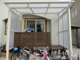 のテラス屋根 ライザーテラスII F型 テラスタイプ 単体 積雪〜20cm対応 施工例