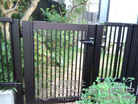 の門扉 エクスライン門扉13型 片開き 門柱使用 施工例