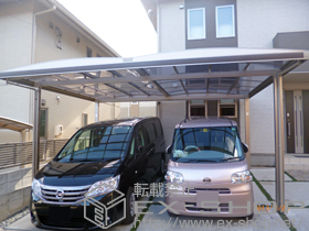 のカーポート キューブポートプラス ワイド マテリアルカラー 積雪〜20cm対応 施工例