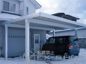 のカーポート テリオスポートIII 3000 2台用 4本柱 遮光タイプ 積雪〜100cm対応 施工例