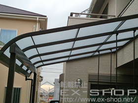 のテラス屋根 ライザーテラスII R型 テラスタイプ 単体 積雪〜20cm対応+吊り下げ式物干し ロング 2本入り 施工例