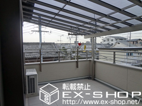 のバルコニー・ベランダ屋根 パワーアルファ F型 屋根タイプ 単体 積雪〜30cm対応＋雨樋部材一式 施工例