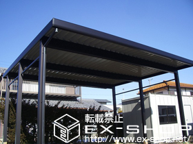 のカーポート ジーポートneo 積雪100cmＢタイプ 2台用 6本柱 角柱仕様 施工例